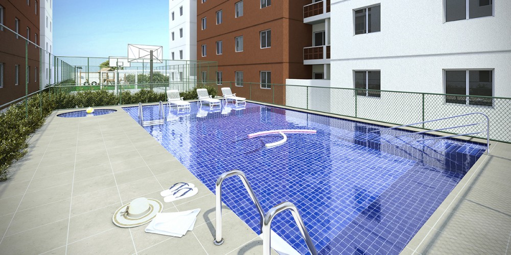 Perspectiva ilustrada da piscina