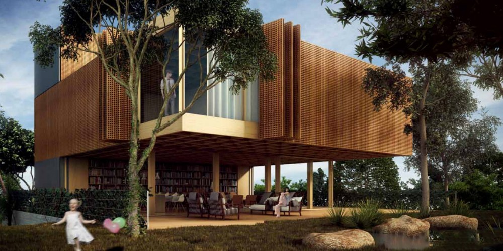 Perspectiva ilustrada da Casa 8 - Projeto de Studio MK27